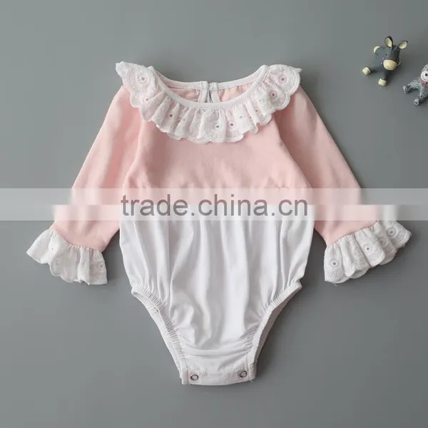 Wholesale Girls Ruffle Cotton Baby Long Sleeve Romper photo-2