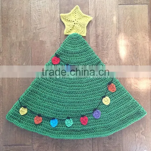 Kid Diy Crochet Kit Christmas Tree Tail Blanket and Elf Hat photo-5