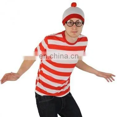 Find me Red and White Striped Red and White Adult Costume photo-2