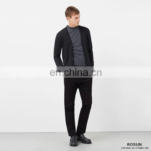 Black Knitwear as Long Sleeve Autumn Jumper Cardigan of Men Sweater 2017 photo-5