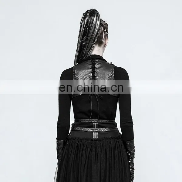 Punk Rave Gothic Black Chest Harness-top S-221 photo-3