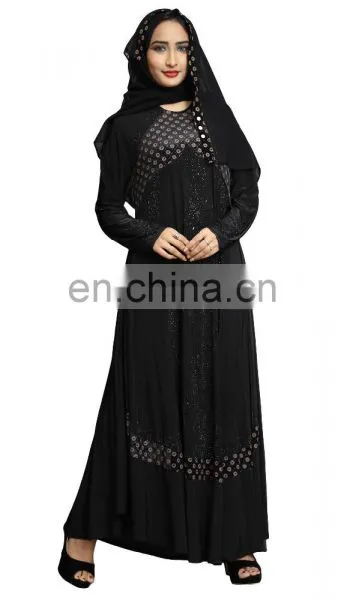 Casual Daily Wear Women's 2017 Abaya Burkha With High Quality Brocade Embosed Velvet Work ( Islamic Muslim Wear) photo-5