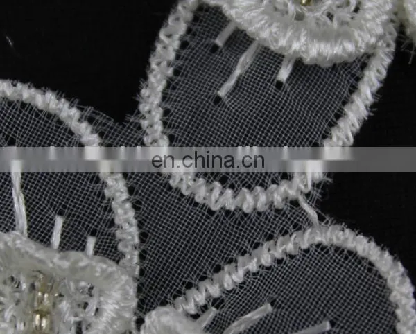 100%polyester Beaded Flower Lace Trim for Decorative photo-5