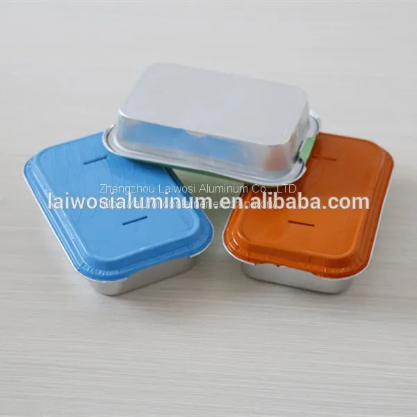 Takeaway rectangular disposable aluminum foil airline food container/tray