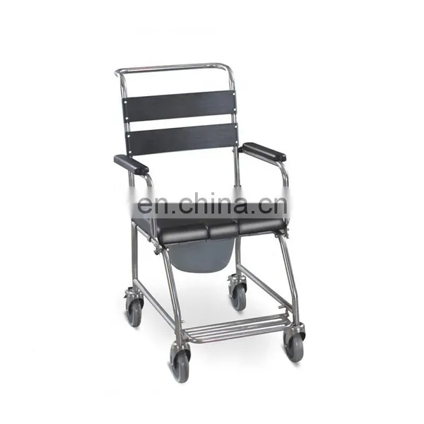 Medical Elder Shower Wheel Chair Manual Toliet Seat Bedside Commode photo-6