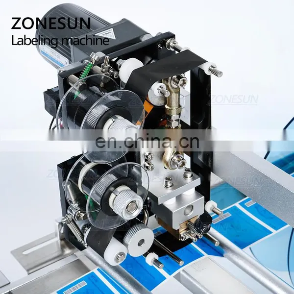 ZONESUN TB-50D Semi Automatic Glass Ampoule Vial Tin Can Plastic Round Bottle Labeling Machine Label Coder Machine photo-2