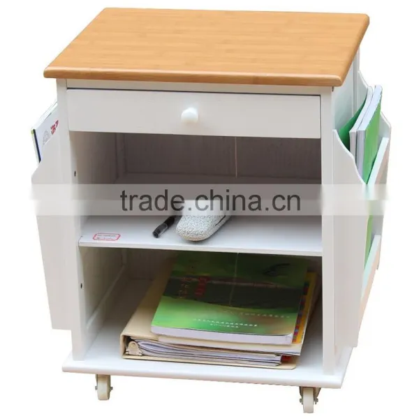 Hiqh Quality End Table with Double Magazine Rack 2 Storage Shelves