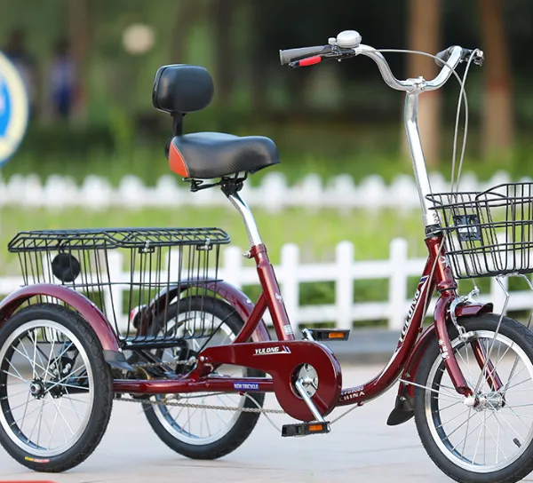 Triciclo a pedales para personas mayores, canasta de verduras ligera, para paseos y desplazamientos cotidianos, triciclo plegable, para adultos (Wechat: 13510231336)