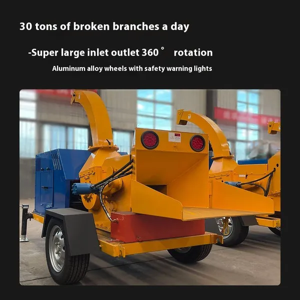 Factory Direct Large Mobile Branch Wood Chipper Garden Tree Crusher With Motor Used for Farm Construction Life-Long Maintenance photo-2