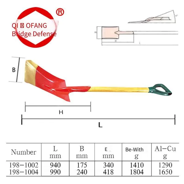 Explosion-proof Handle-mounted Square Shovels Made of Beryllium Bronze, Aluminum Bronze, and Brass, Explosion-proof Tools Without Sparks photo-3