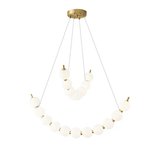 Beaded Curved-Strand LED Pendant - 8/11-Bead or Combo Brass photo-4