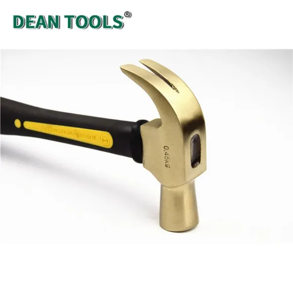 Non-Sparking Claw Hammer,Claw Head Design,Dual Function Design,Nail Pulling Function,Anti-Slip Grip