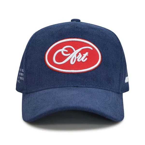 Großhandel Gummipatch Performance 5 Panel Baseballmütze aus Cord und Golfmütze