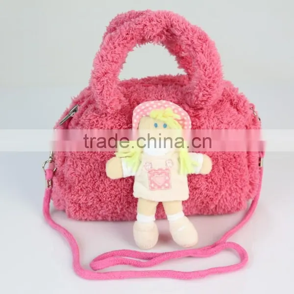 Soft Doll Handbag Four Colors to Choose/Plush Toy Bag 24*18cm /Stuffed Clothe Doll Handbag photo-2