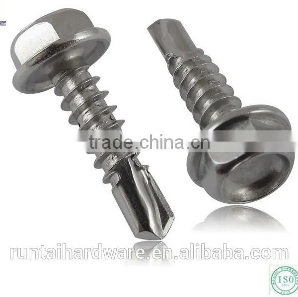 Stainless steel hex head cutting thread machine screw