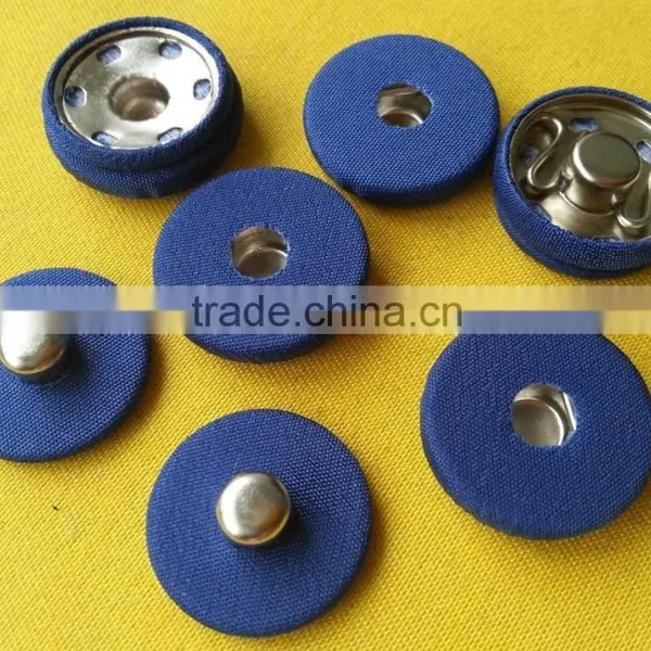 Wholesale 20mm Blue Fabric Covered Metal Garment Snap Button-- F1524 photo-3