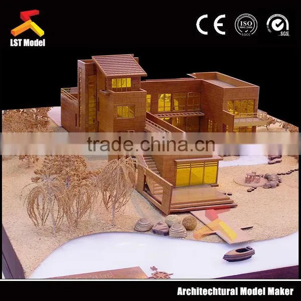 Modern House Scale Models Maker With LED Lighting photo-3