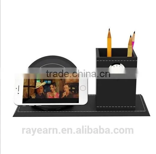 New Product Multifunctional Pen Holder Pencil Container With Timer Alarm Clock With Quick Charging Wireless Charger photo-2