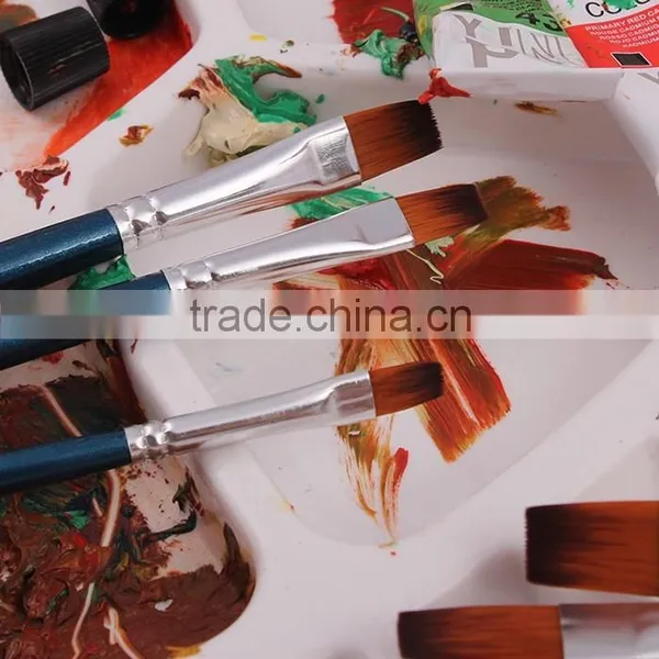 6pcs Wood Handle Nylon Hair Artist Brush For Watercolor Painting photo-5