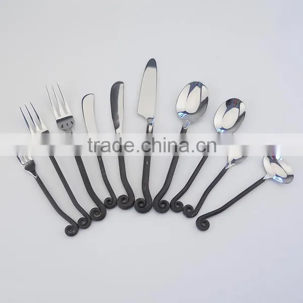24PCS Black Handle Cutlery Set 9003 photo-3
