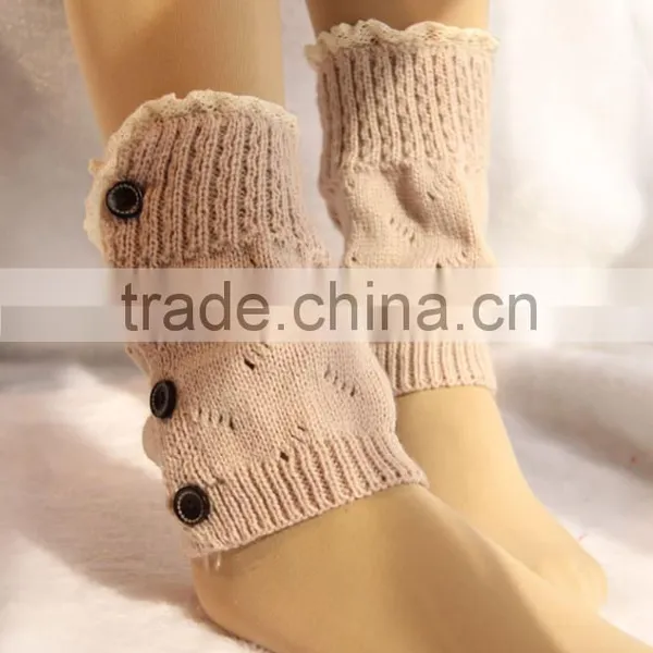 Tredny 2015 Winter Women Hot Sell Crochet Lace Boot Cuff Bottom photo-3