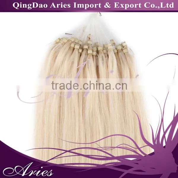 Top Quality 18" Ombre Two Colors Natural Silky Straight Micro Loop Ring/Beads Hair Extension#12/20 photo-2