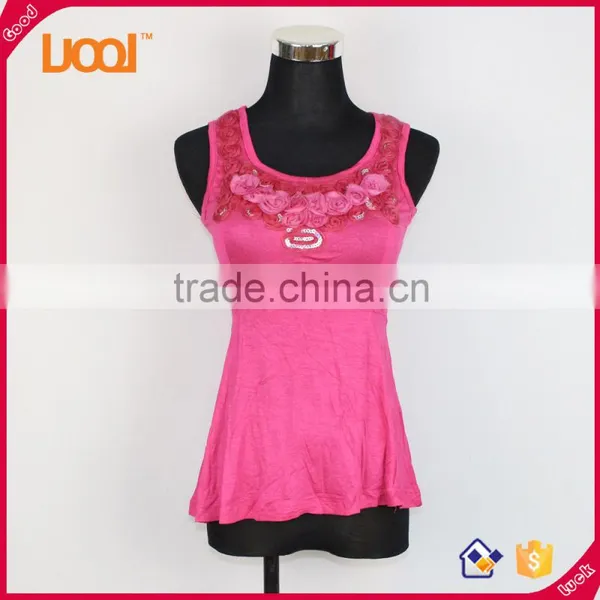 2016 Sexy Ladies Flowers Red Tank Tops