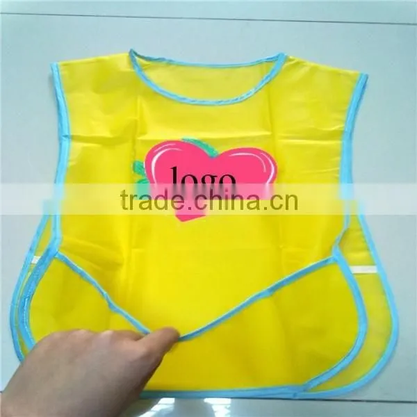 Washable Eco-friendly Print Logo on Child/baby Plastic PVC/PEVA Apron for Dinner photo-2