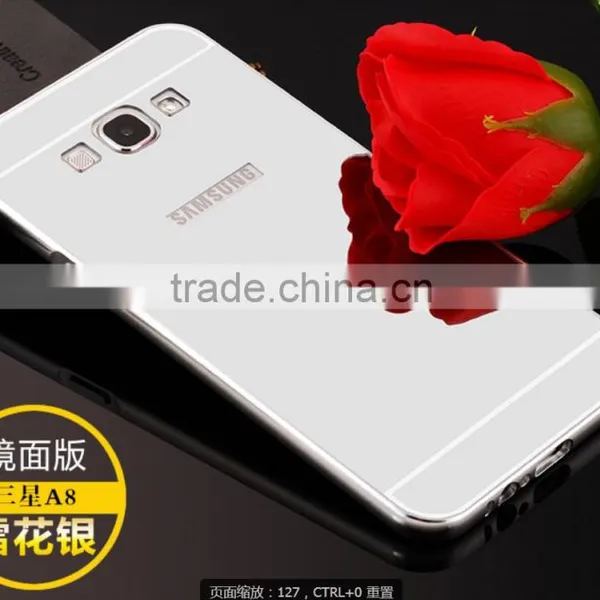 Mobile Phone Aluminum Mirror Back Metal Bumper Cover Case For Samsung A8 photo-6