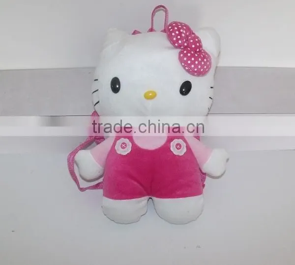 Cute Pink And White Hello Kitty Plush Backpack