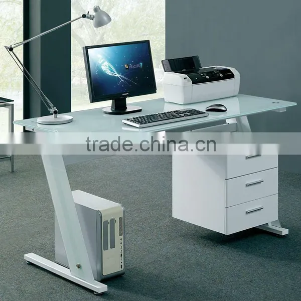 White Glass Computer Office Table