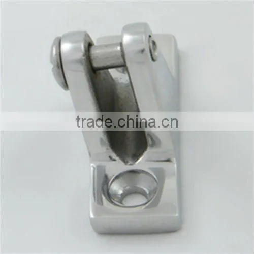Angled deck hinge with bolt