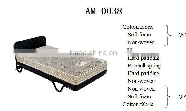 2015 Best Selling Cheap Bed Base Foam Bonnell Spring Dormitory Single Rollaway Bed Frame photo-3