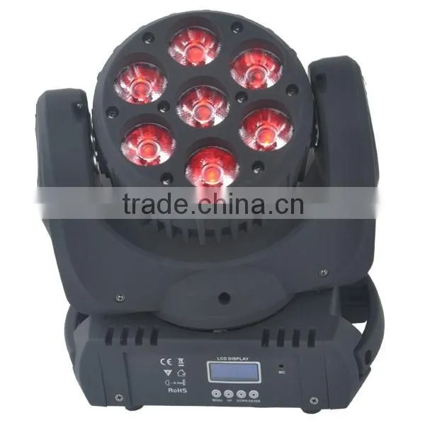 LED Beam Light 7pcs x 12w Quad 4in1 RGBW LED Stage Moving Head Lamp 13CH DMX512 photo-4