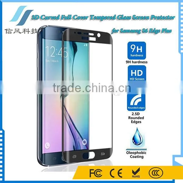 Black 3D Curved Tempered Glass Screen Protector for Samsung S6 Edge Plus photo-2