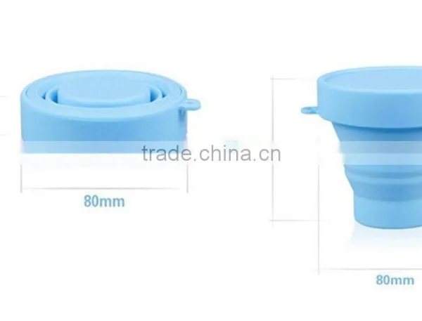 Silicone BPA Free Folding Collapsible Cup With Lid Travel Camping Mug photo-6