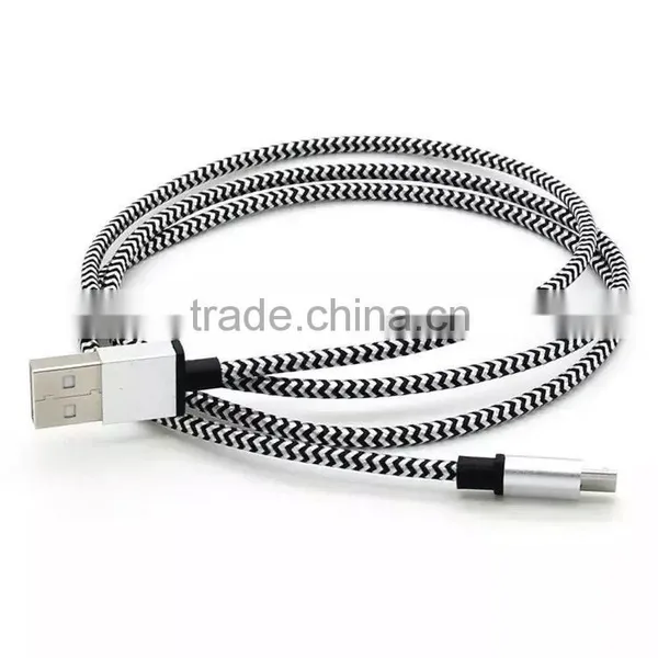 High Quality Colorful 1M 3FT for Samsung Braided Nylon Fabric Micro Charger Usb Cable photo-4