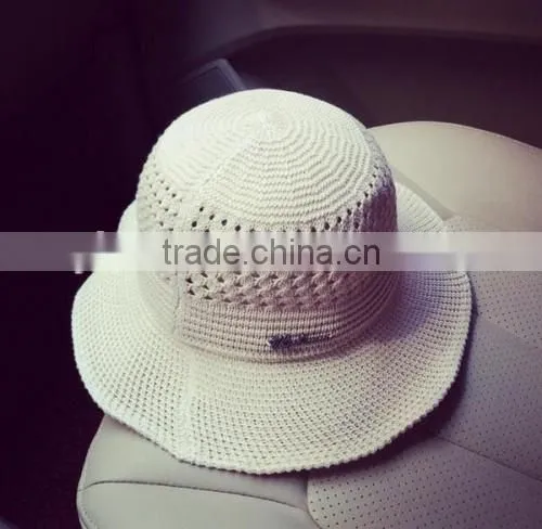 2016 Wholesale High Quality Knitted Sun Helmet Hollow Out Latest Design Ladies Summer Hat Fashion photo-4