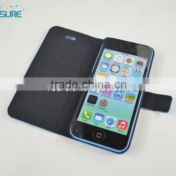 Simple Style PU Leather Case For IPhone 5c With White Spot , Big Magnet and Support Ability That Easy to Watch Video photo-5