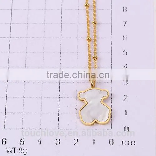 18k Gold Plated Latest Bear Design Custom Stainless Steel Necklace , Fashion Pendant Necklace ,Joyas En Acero Inoxidable photo-3