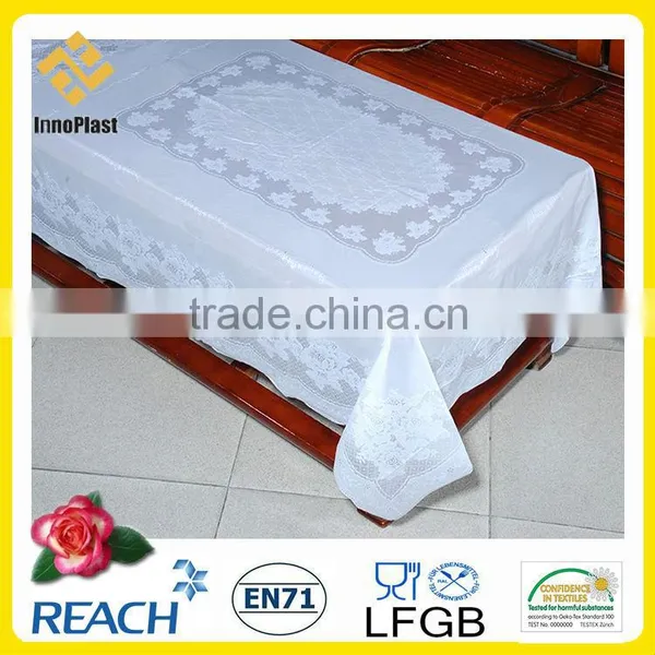 PVC Rectangle White Tablecloths