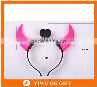 Halloween Devil Horn LED Light Up Headband Party Flashing Ox Horn Headband For Sale photo-3