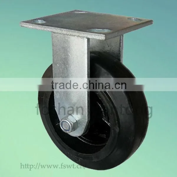 100mm Iron Core Rubber Wheel Industrial Caster With Stop photo-4