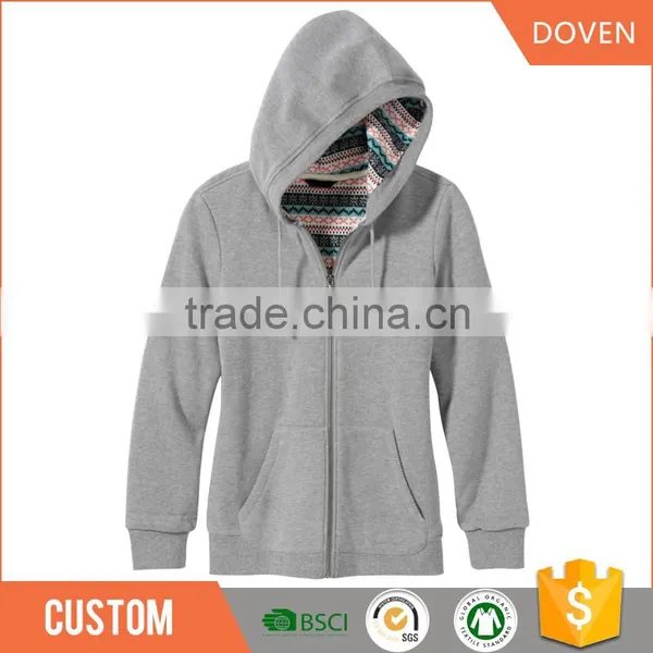 Customized Zipper-up Fleece Hoodies/pullover Hoodie photo-3