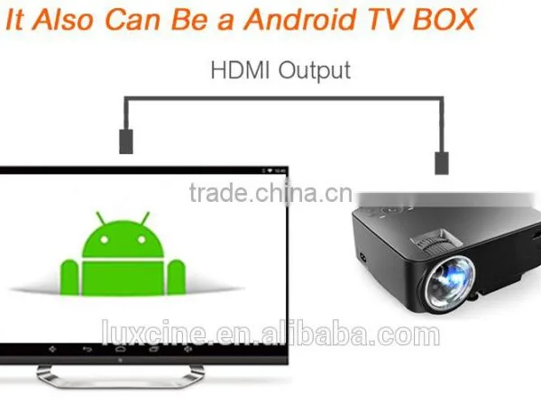 New Arrival! PTP200C 2 in 1 LED Projector + TV BOX 2000 Lumens in Android WIFI Bluetooth Smart Beamer photo-5