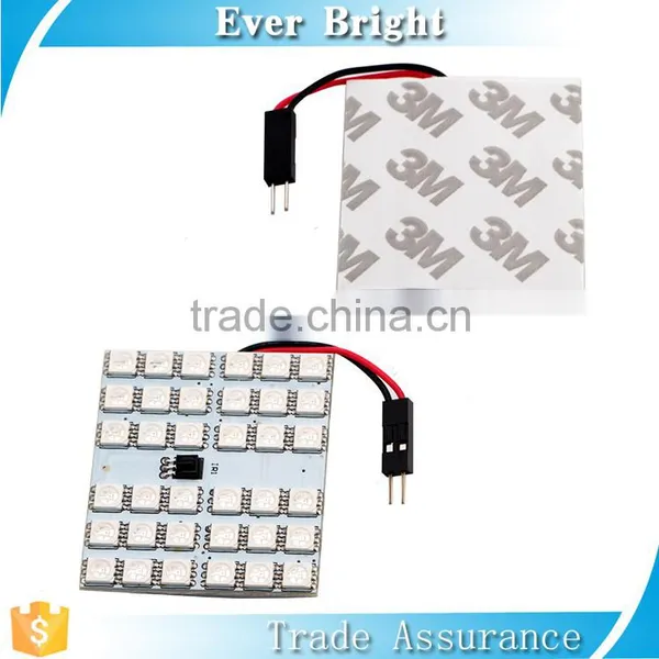 2016 5050 36smd 2pcs Bulbs Festoon/T10/Ba9s RGB Controller Led Panel Light Square photo-3