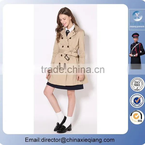 2016 Fashion Retro England Long Trench Coat Belted Winter Coat photo-3