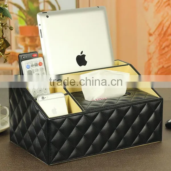 Multifunctional PU Wholesale Storage Facial Leather Tissue Box photo-5