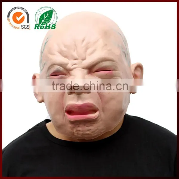 Carnival Party Educational Accessory Sad Rubber Latex Realistic Crying Baby Mask photo-3