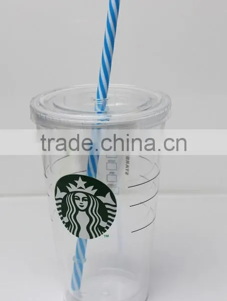 Hard Striped Plastic Colored Drinking Straws